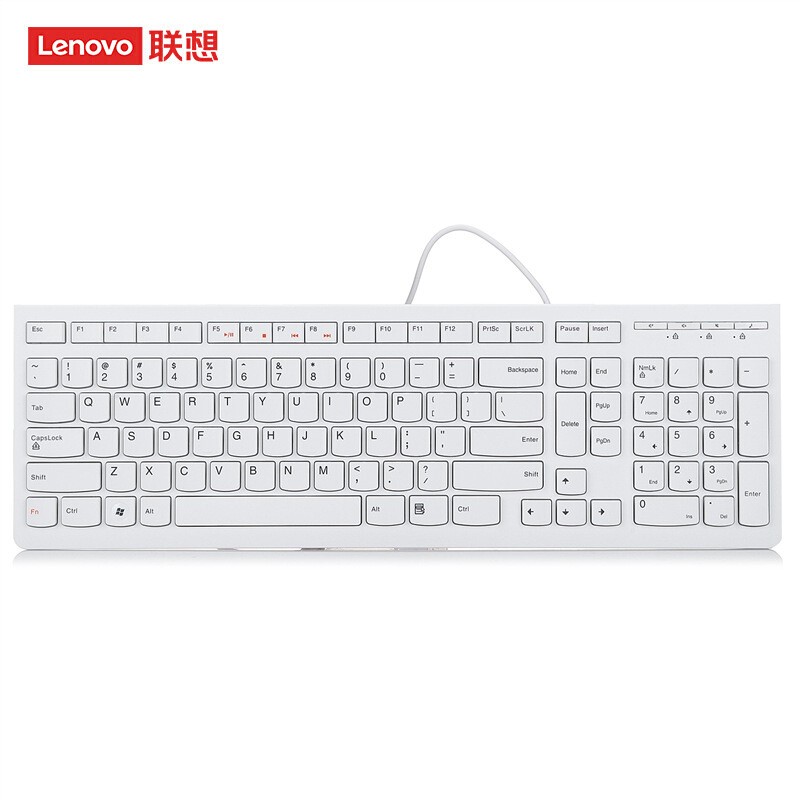 聯(lián)想（lenovo）鍵盤(pán) 有線鍵盤(pán) 辦公鍵盤(pán) 巧克力鍵盤(pán) 電腦鍵盤(pán) 筆記本鍵盤(pán) K5819單鍵盤(pán) 白色